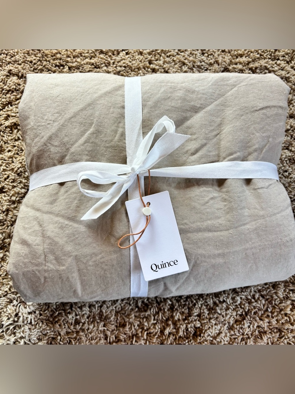 Quince Duvet Cover European Linen Full/Queen Toffee